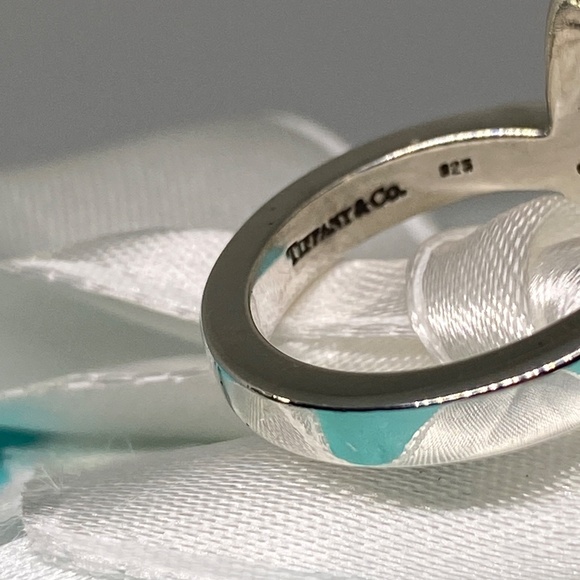 Tiffany & Co Sterling Silver Paloma Picasso Diamond Loving Heart Ring 5.5 - Picture 4 of 6